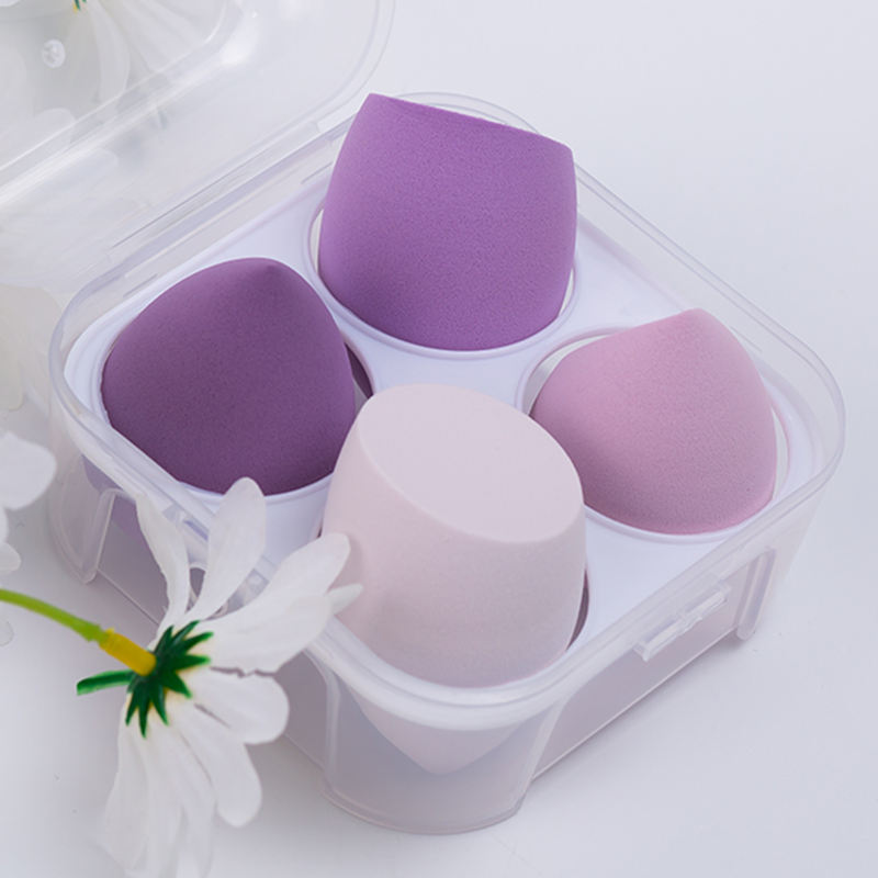 Set 8 bông mút trang điểm Hộp mút tán kem nền Hộp 4 bông mút tán phấn trang điểm mềm mịn