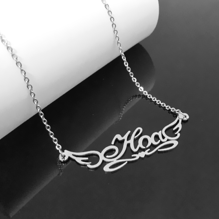 Dây chuyền inox khắc tên hoa - sáng đẹp, không đen, không rỉ
