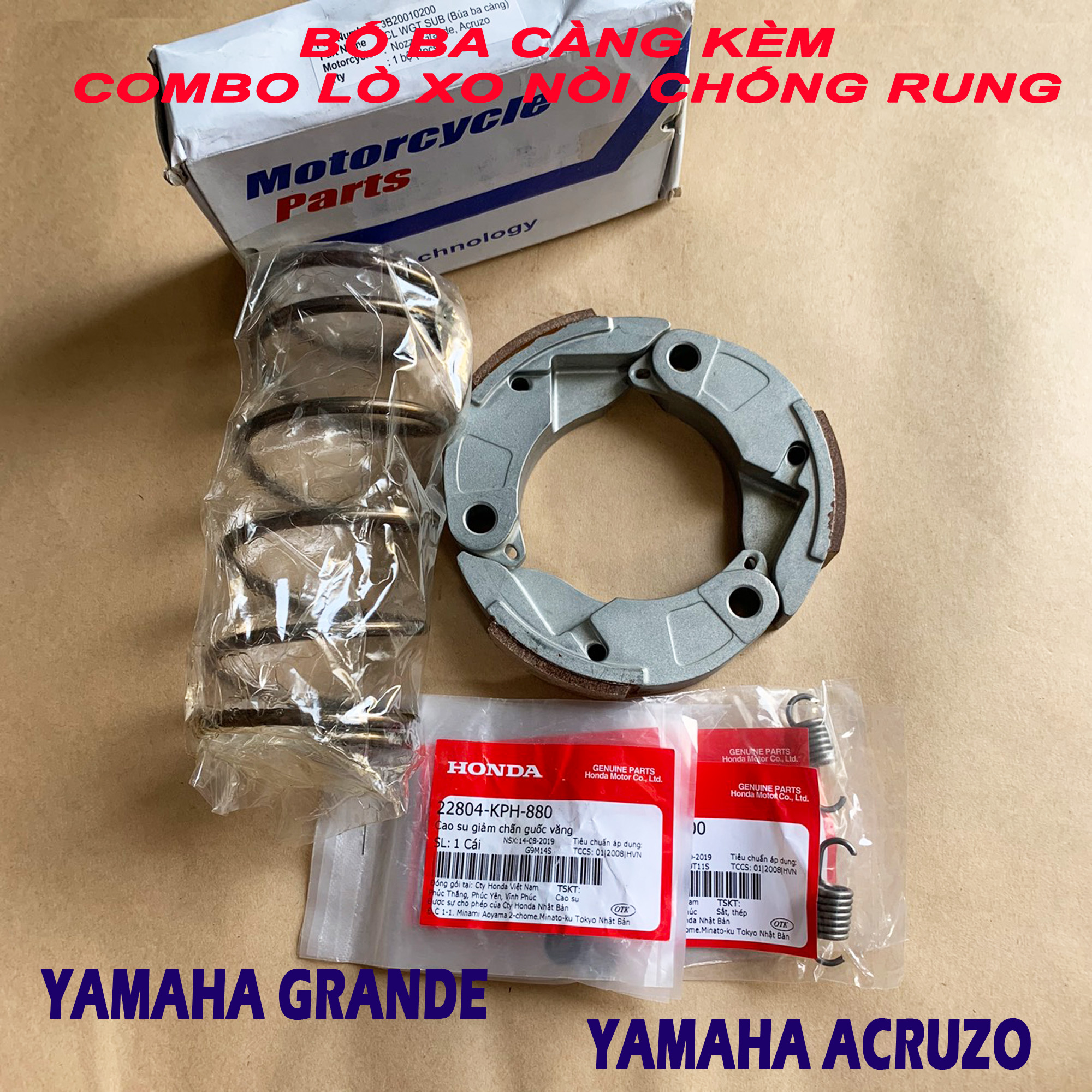Bố ba càng Yamaha Grande Acruzo kèm lò xo nồi độ