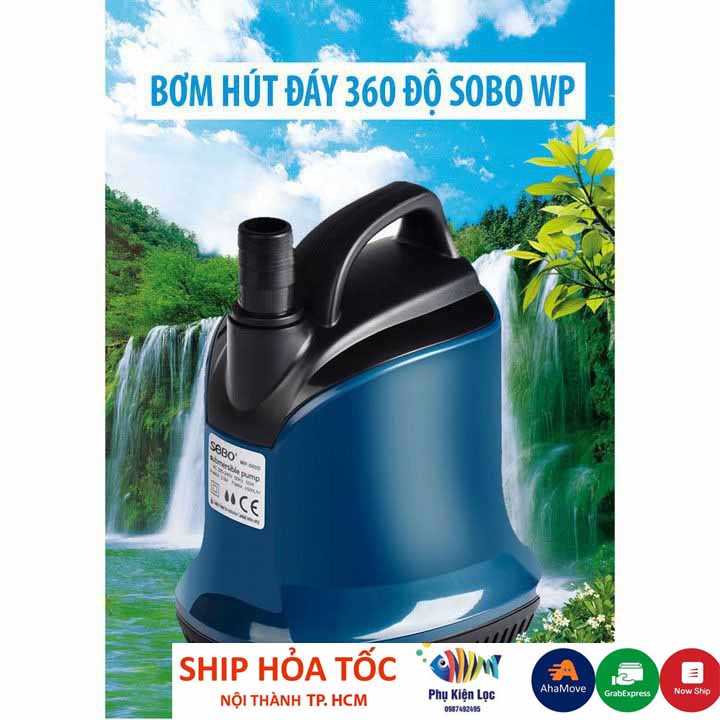 Máy bơm chìm sobo wp 100d 200d 300d 500d - bơm chìm hút đáy 360 độ cho bể cá