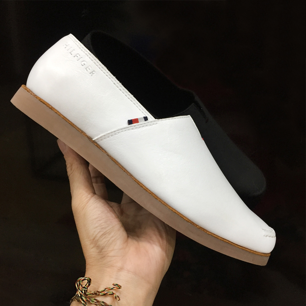 Giày lười nam cao cấp da bò mềm Made in Viet Nam chuẩn xuất khẩu EU, chất da bò thật màu trắng mềm mịn, êm chân, dễ dàng di chuyển và phối đồ