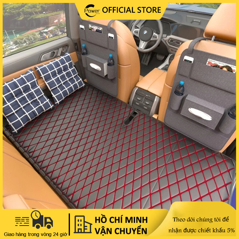 Đệm ô tô nằm ngủ gấp gọn bằng da cao cấp, nệm xe hơi ghế sau cho xe 4 5 7 chỗ và bán tải dài 1m2 không cần bơm