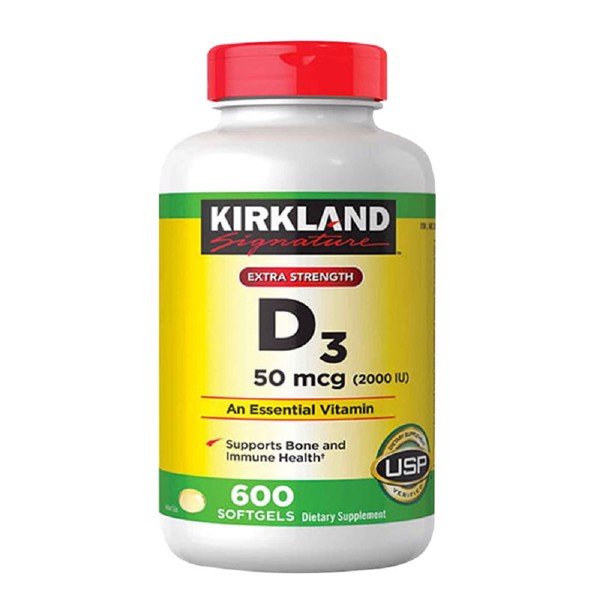 [Date 04/2024] Kirkland Viên Uống Bổ Sung Vitamin D3 2000IU 600 Viên