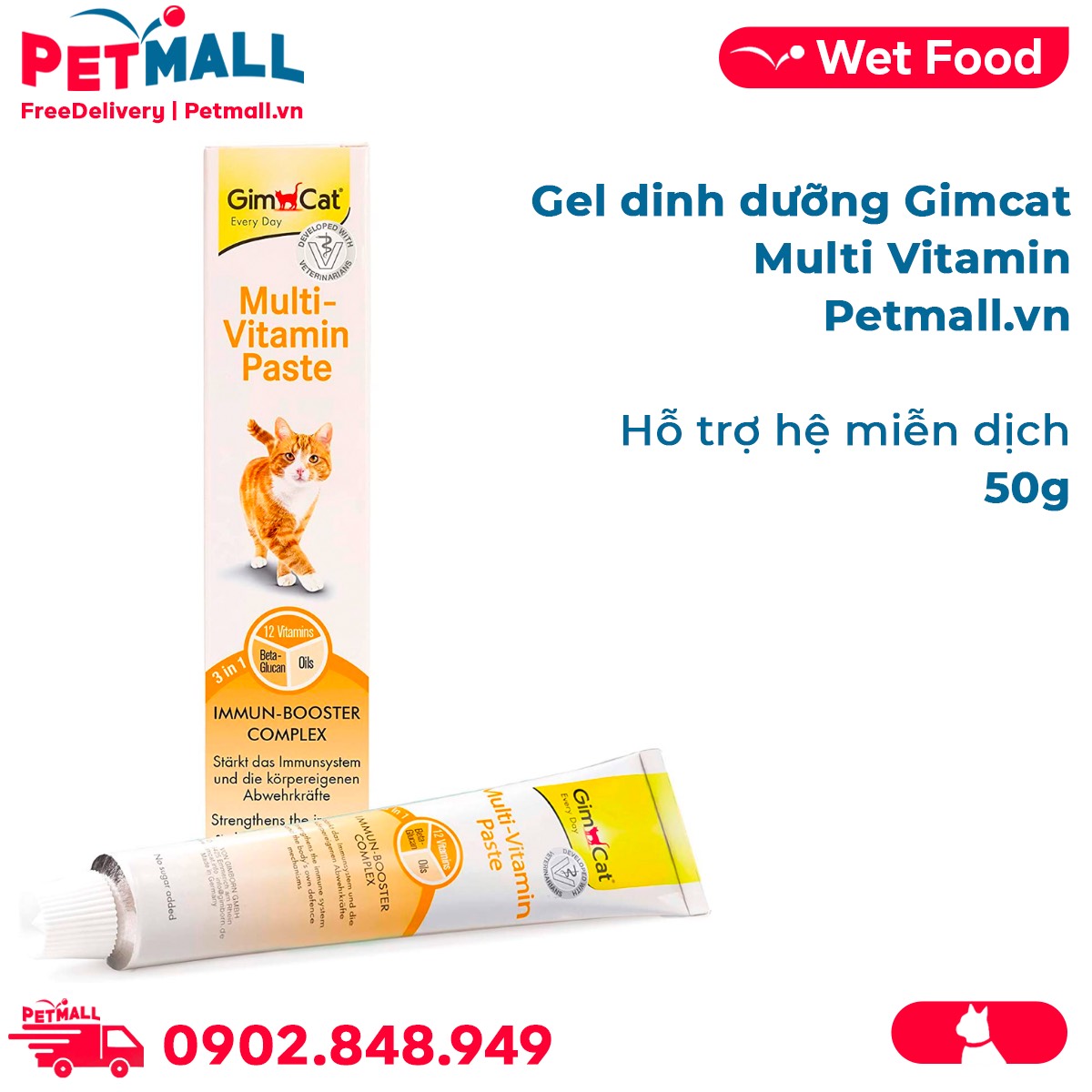 Gel dinh dưỡng Gimcat Multi Vitamin - 50g - Hỗ trợ hệ miễn dịch Petmall