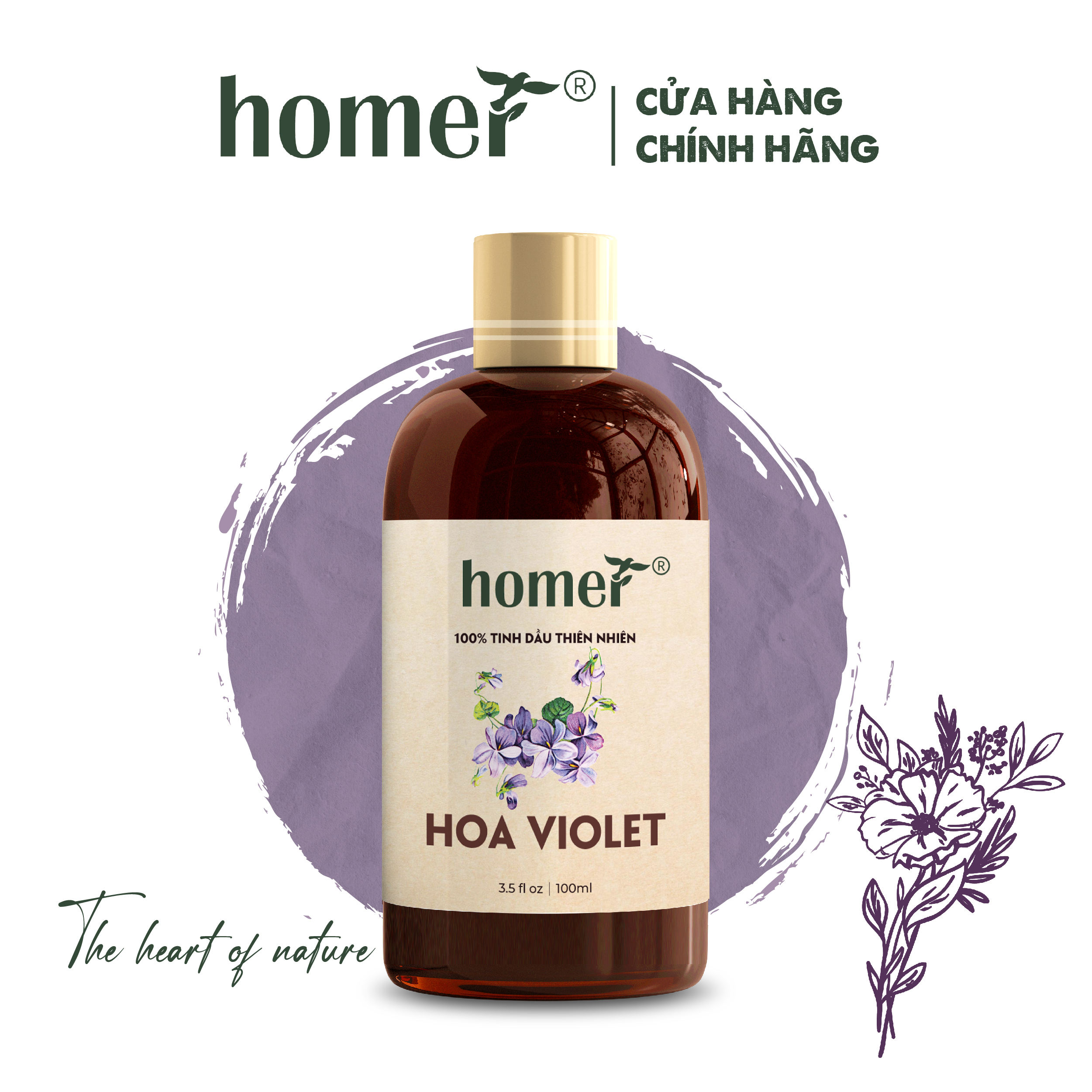Tinh Dầu Violet Mỹ Homer 20ml/100ml - Chính Hãng, Đạt Chuẩn Kiểm Định Cao Cấp - Tinh Dầu Xông Thơm Phòng, Thư Giãn, Khử Mùi hiệu quả