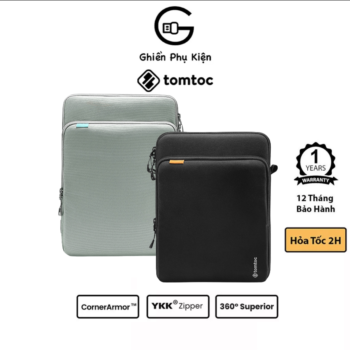 Túi Xách Chống Sốc Tomtoc 360 Protection Premium Dành Cho Macbook Pro/Air M1/M2 13/14/15/16inch