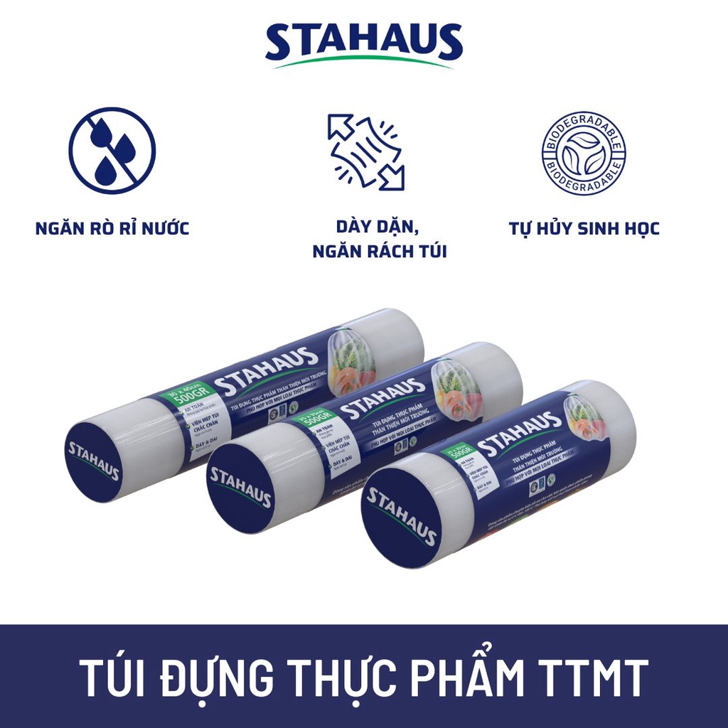 Túi đựng thực phẩm thân thiện môi trường stahaus 17x28, 20x30, 25x35