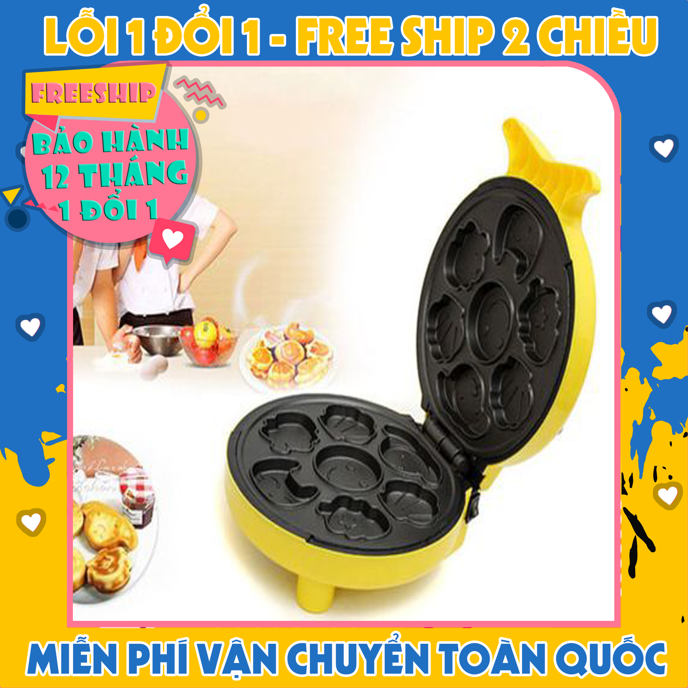 Máy nướng bánh 7 khuôn hình thú Magic (BẢO HÀNH 12 THÁNG)