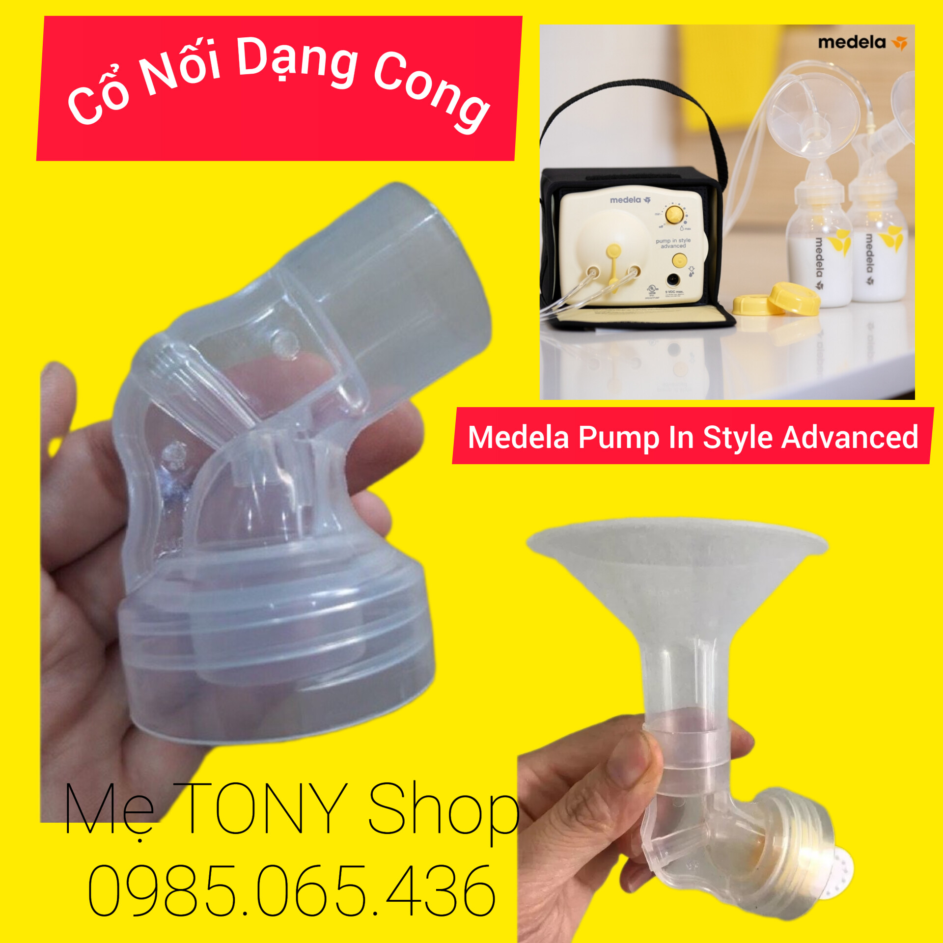 [New 100%]Cổ Nối Dạng Cong Cho Máy Hút Sữa Điện Đôi Medela Pump In Style Advanced (Hàng Thay Thế)