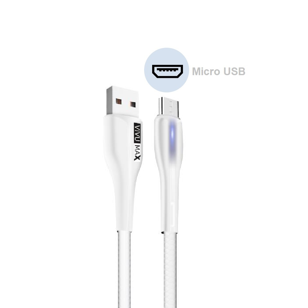 Cáp sạc nhanh và truyền dữ liệu Vivumax M202 đầu sạc Micro USB, có đèn LED báo tín hiệu– Hàng Chính Hãng, Bảo Hành 1 ĐỔI 1 Trong  12 Tháng