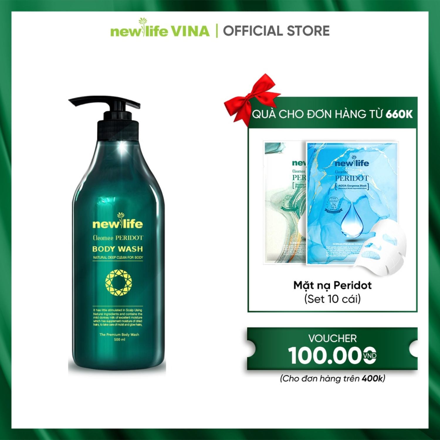 Sữa Tắm Dưỡng Ẩm Newlife Cleomee Peridot