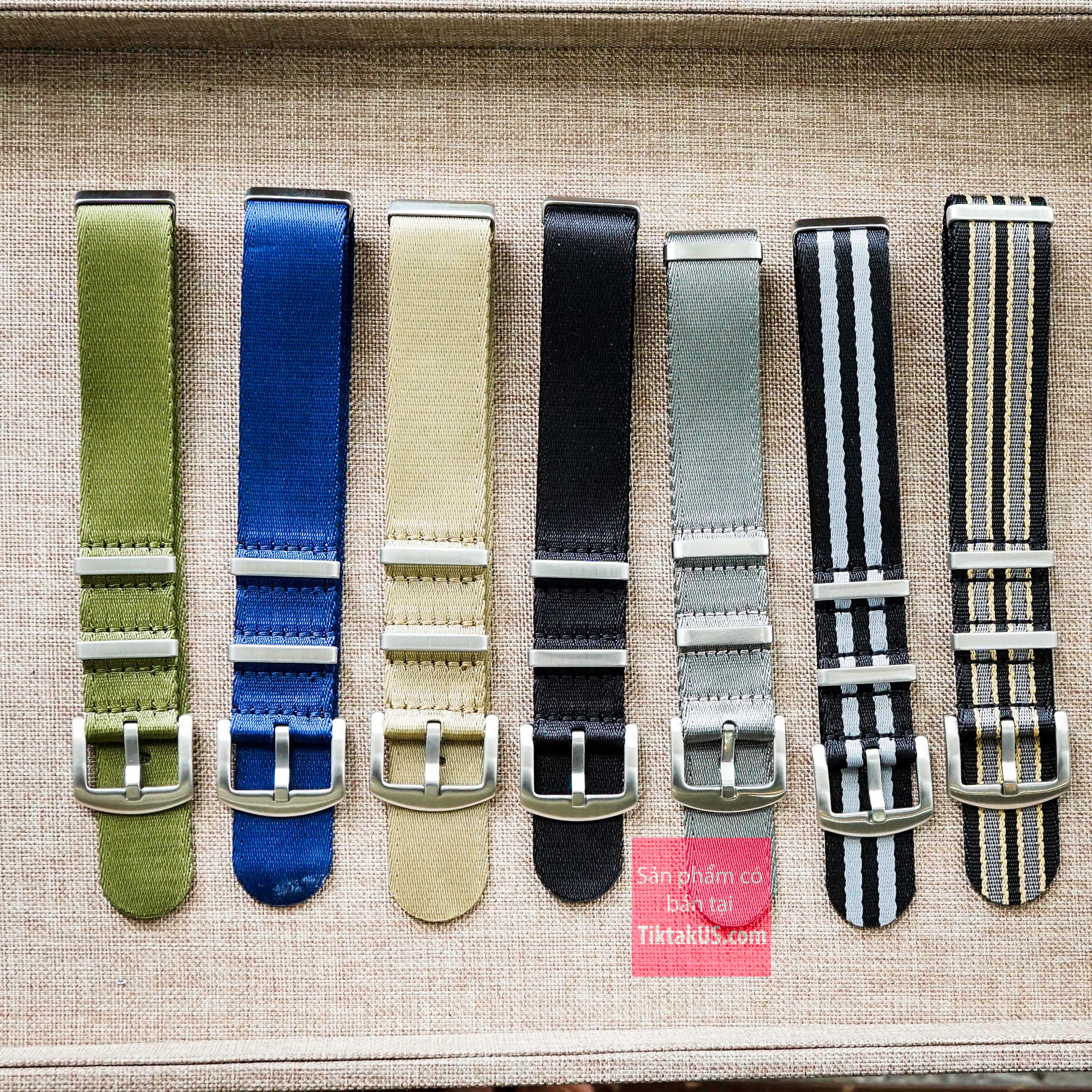 Dây vải NATO NYLON M III size 20mm - 22mm cao cấp SKX007 SKX009 SKX013 Sport 2019 DW SRPD Presage Submariner Seamaster