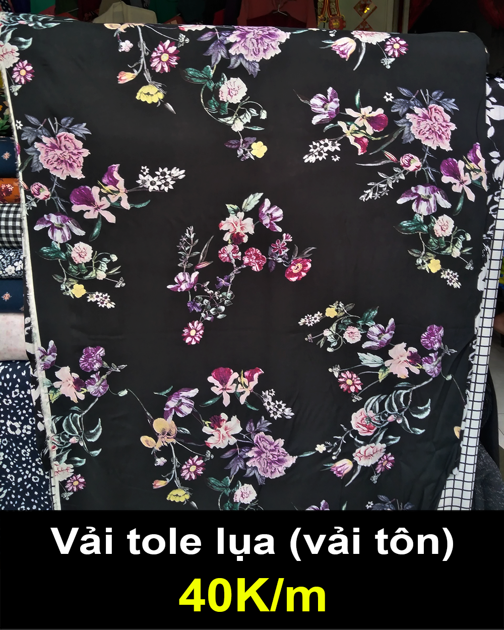 Vải tole lụa siêu mềm mịn may đồ đầm, váy, áo kiểu 40K/m