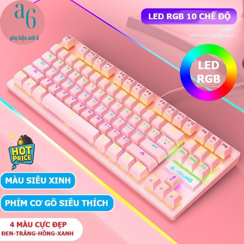 Bàn phím cơ máy tính k2 pro - bàn phím cơ chuyên game có 10 chế độ màu blue switch - bảo hành 12 tháng