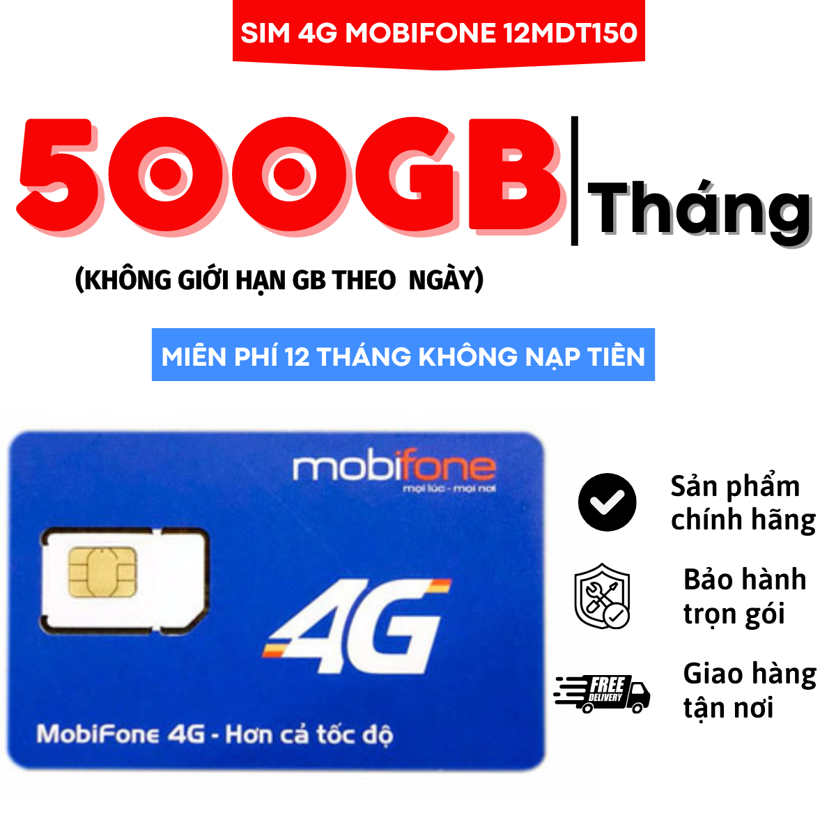 SIM 4G MOBIFONE GÓI MDT350 / MDT250A , MDT255 . 12MFY100 , 12MDT50 , 6MDT150 , 12MDT150 , 12A500 - THẢ GA DÙNG DATA TRỌN GÓI 1 NĂM KHÔNG NẠP TIỀN .FREESHIP - CHƯA KÍCH HOẠT
