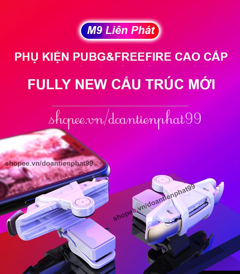 Bộ 2 nút bấm chơi game cơ d9 m9 chơi pubg ros free fire knight out dạng móng gà bản nâng cấp của nút bấm c9