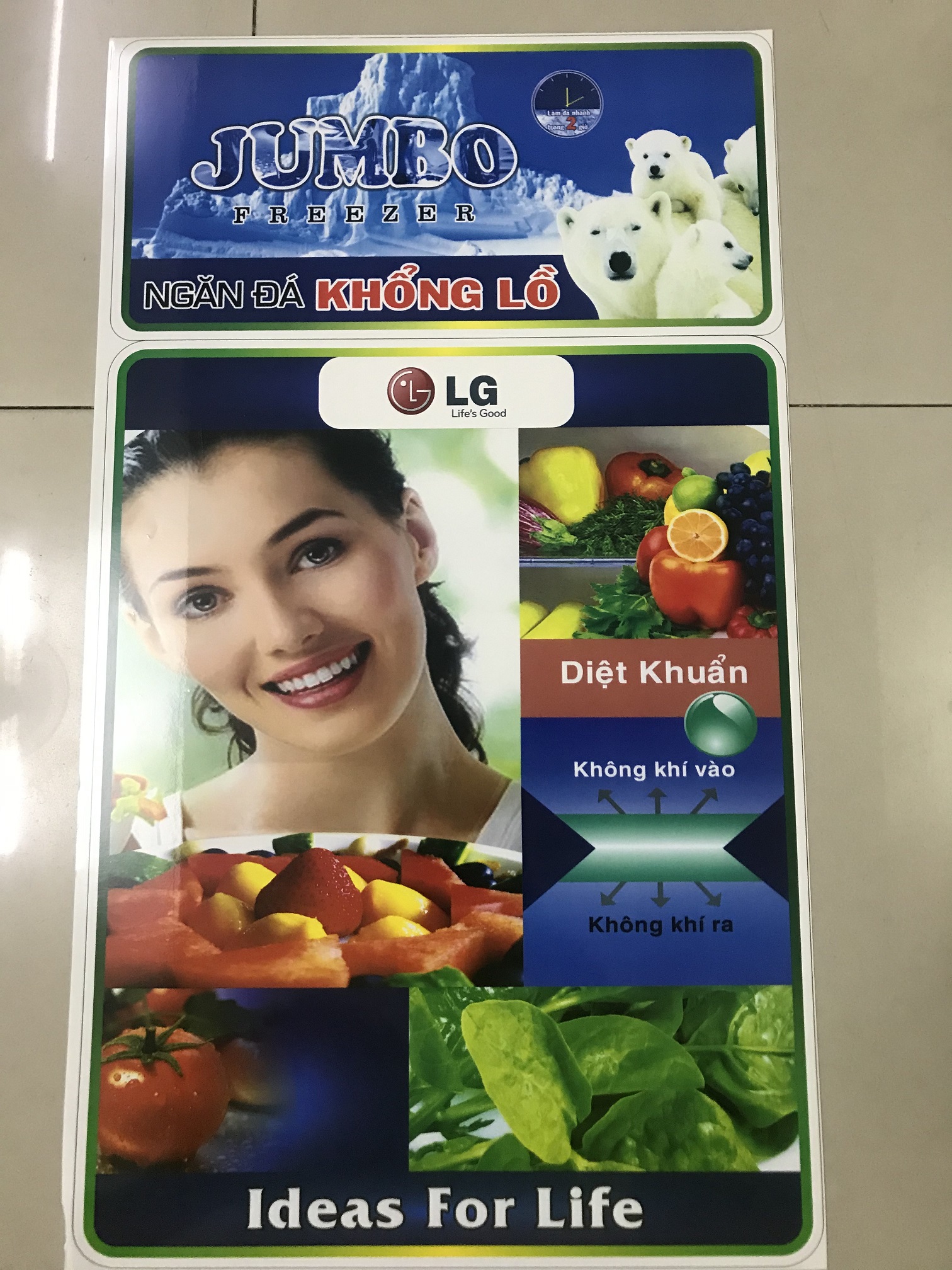 [HCM]Miếng dán tủ lạnh LG  - Tem dán tủ lạnh LG (mẫu 1)