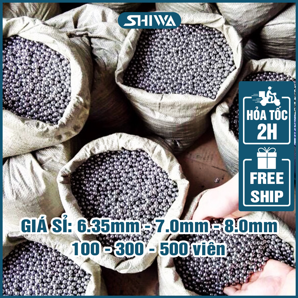 Bi Sắt 7li, 6li, 8mm - Túi 500 viên Bi Xe Đạp LOẠI 1 BÓNG ĐỀU ĐẸP Shiwa Shop
