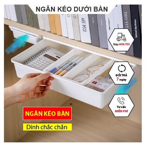 Hộc Để Đồ Dưới Ngăn Bàn, Ngăn Kéo Dán Dưới Bàn NK1, Hộp Để Đồ Dưới Bàn Dính Keo Chắc Chắn, Tủ Kéo Mini Tiện Lợi