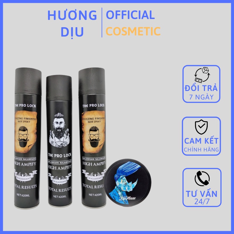 Combo gôm xịt tóc the pro lock 320 ml + sáp vuốt tóc nam blumaan styling meraki
