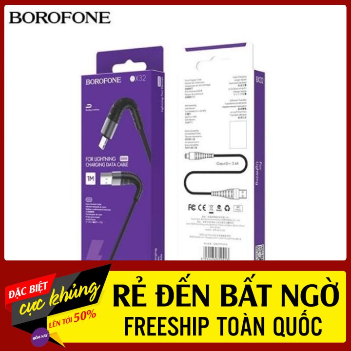 Cáp sạc micro, type c, ip borofone bx32 dành cho samsung, oppo, xiaomi, iphone giá rẻ ship nhanh 24h || mr anh store