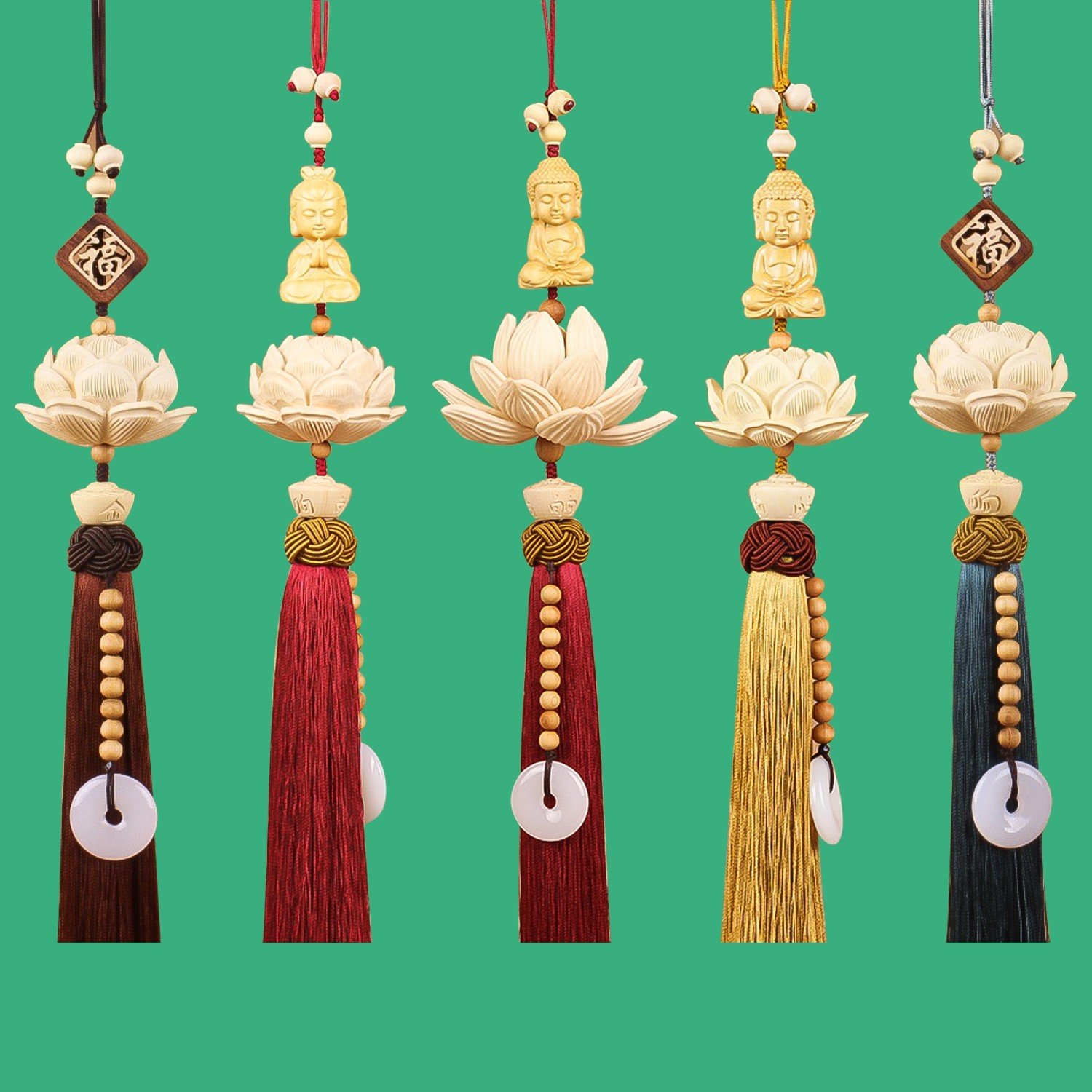 Khánh Liên Hoa Trang Trí Xe Hơi  Dây Treo Sen Gỗ Hoàng Dương Trang Trí Ô Tô