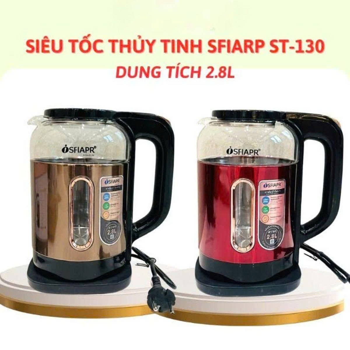 [LOẠI XỊN] - ẤM ĐUN SIÊU TỐC SFIAPR DUNG TÍCH 2.8L CÔNG SUẤT LỚN ĐUN NƯỚC SÔI CỰC NHANH - BÌNH ĐUN NƯỚC SIÊU TỐC ĐƯỢC LÀM BẰNG INOX CAO CẤP CÁCH NHIỆT TỐT VỚI HỆ THỐNG TỰ NGẮT ĐIỆN AN TOÀN