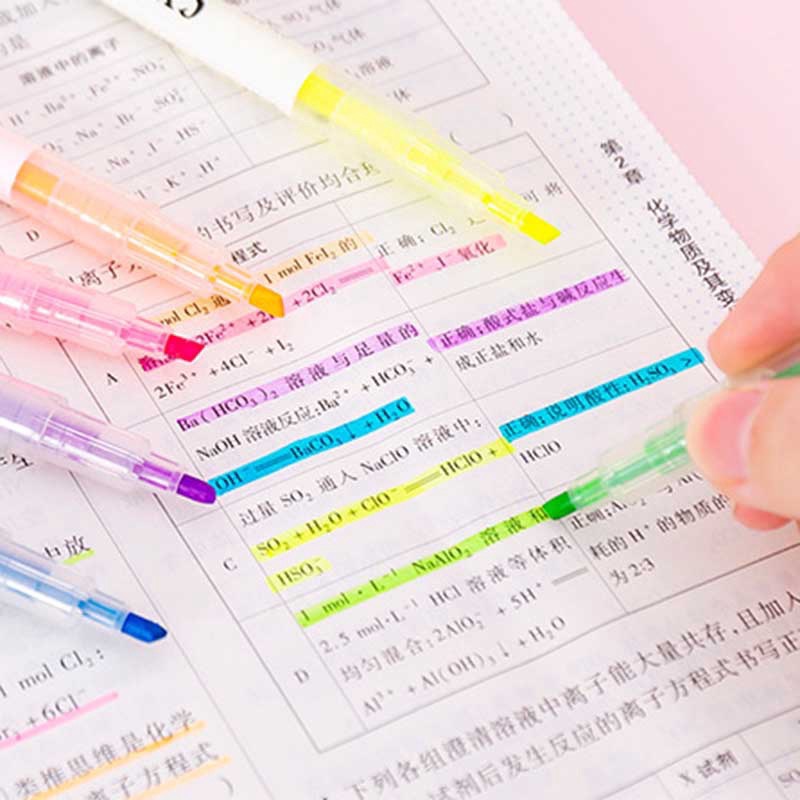 Set 3 bút, 6 bút dạ quang Highlight hai đầu 2 màu dễ thương