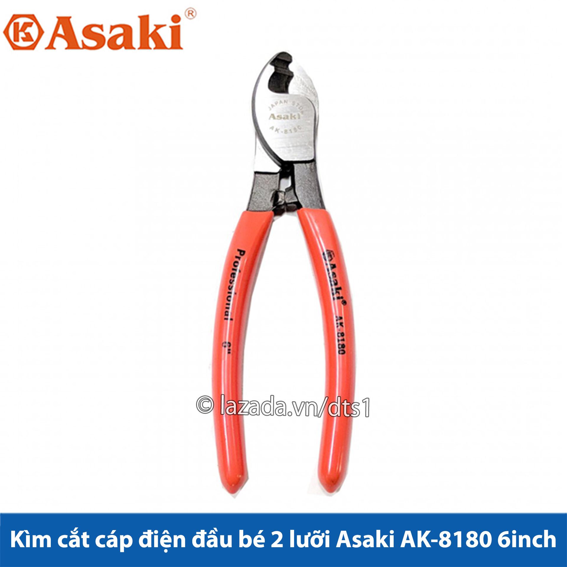 Kìm cắt cáp điện đầu bé 2 lưỡi asaki ak-8180 6inch