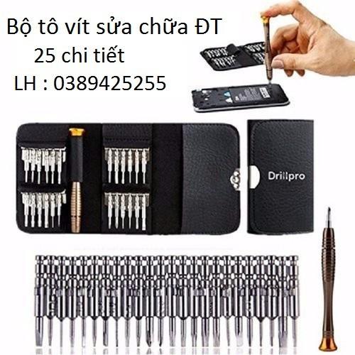Bộ tua vít sửa điện thoại/ Mua tua vit iphone - Bộ tô vít ví da 25 in 1 siêu tiện ích, tiện lợi, Đầu vặn với nhiều kiểu dáng và 25 đầu vít