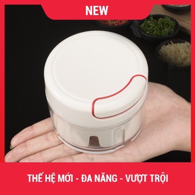 Máy xay tỏi ớt kéo tay - Dụng cụ xay tỏi ớt Mini cầm tay, Dụng Cụ Hỗ Trợ Nấu Ăn Tiện Ích