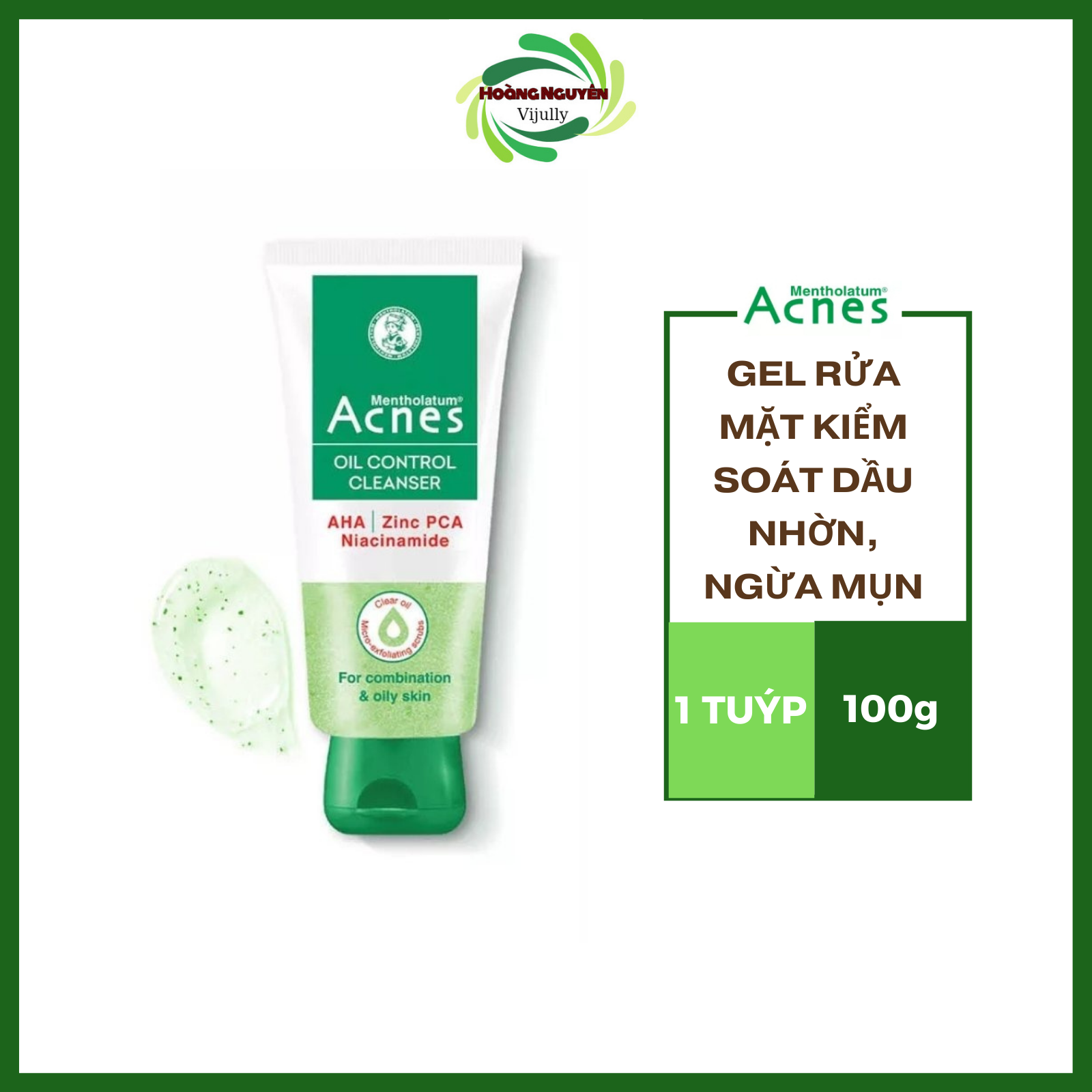 Gel rửa mặt Acnes cho da dầu, kiểm soát nhờn ngừa mụn SRM Acnes Oil Control 100g srm