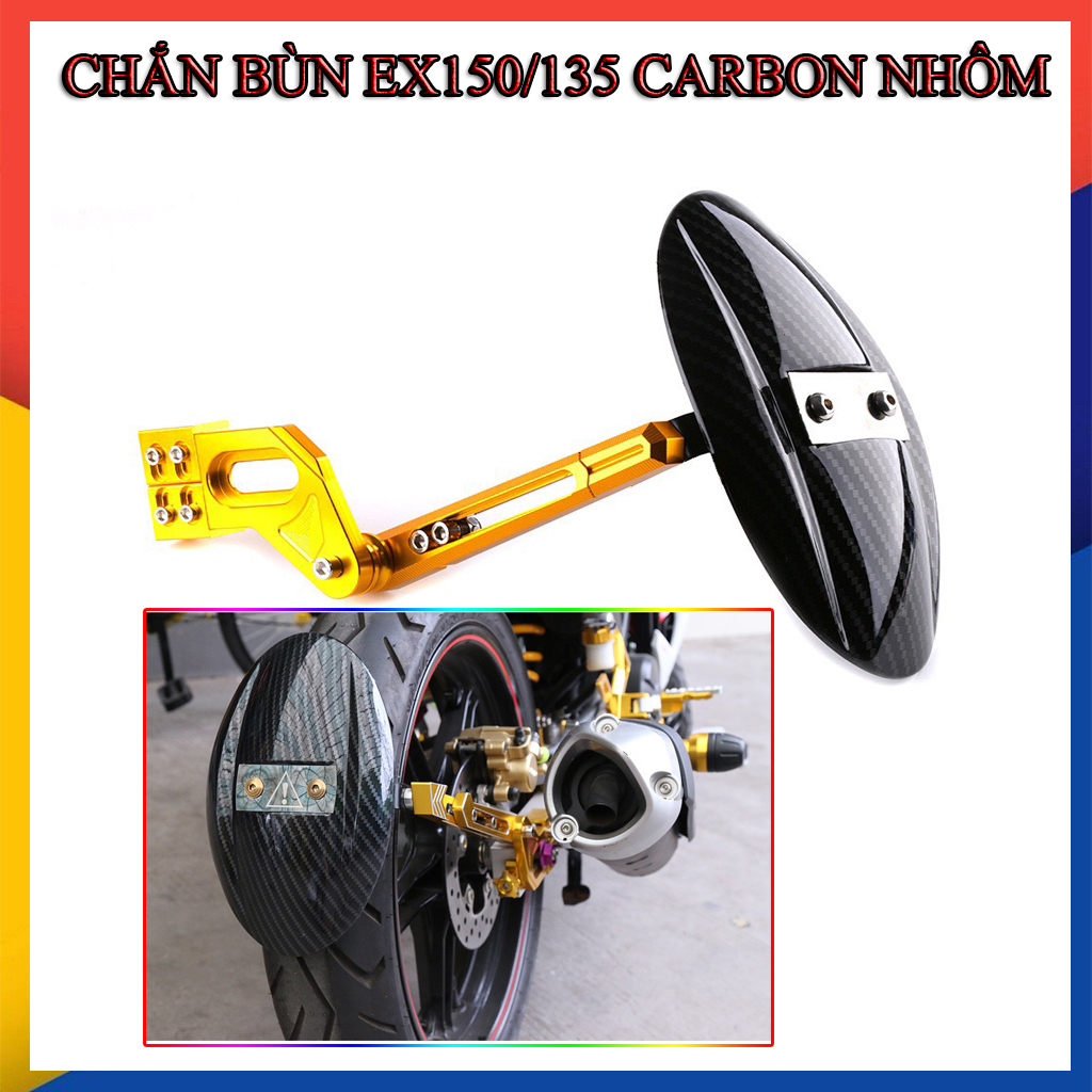 CHẮN BÙN CARBON CHÂN NHÔM CNC CHO EXCITER 155 , EXCITER 150/135 ( MẶT CARBON TRÒN)