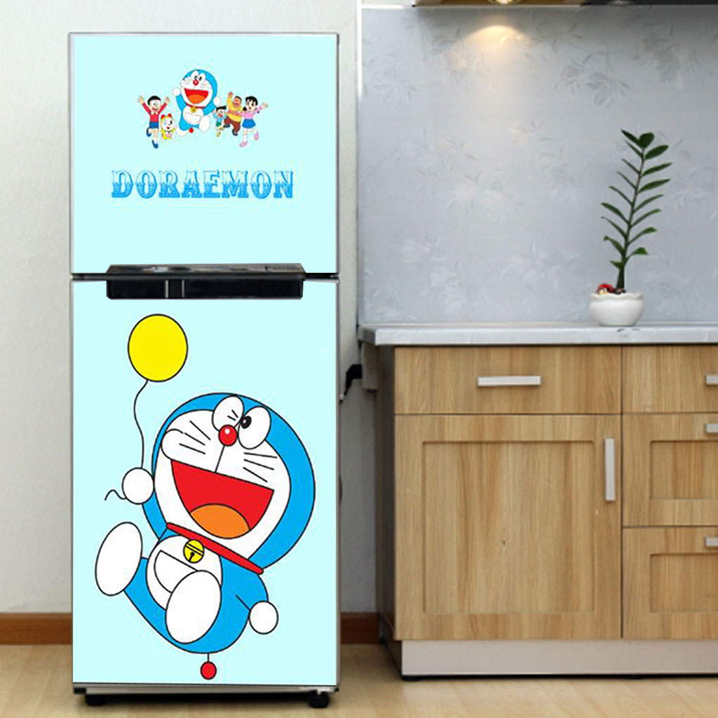 [HCM]Decal dán trang trí tủ lạnh Doraemon Mẫu 3