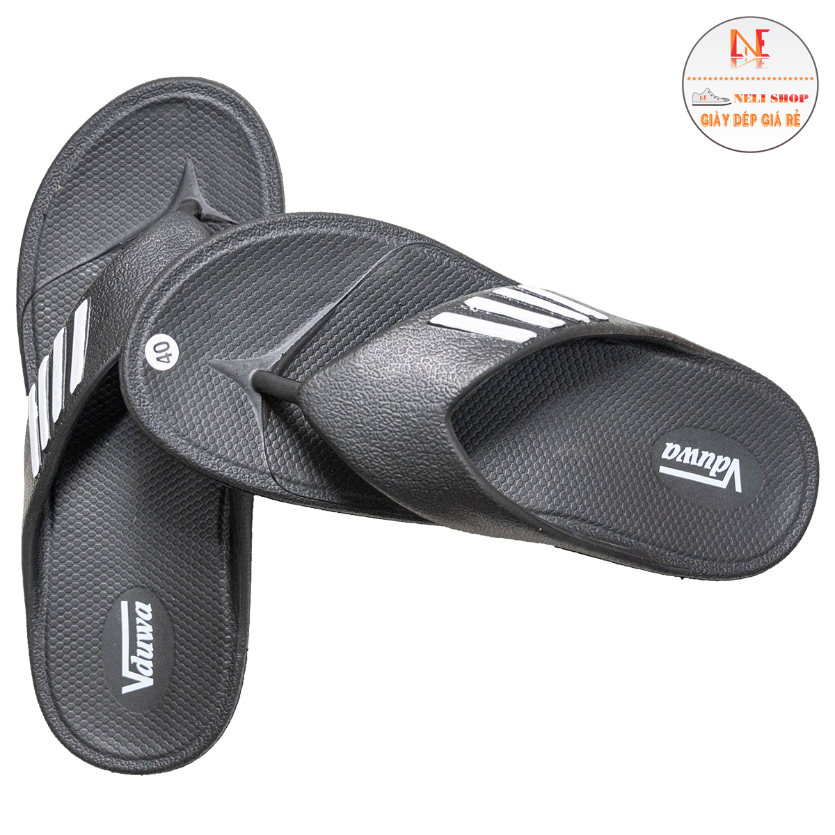 Dép nam đúc kẹp siêu nhẹ DuWa đen sọc trăng Neli DNA903 chắc chắn đế EVA siêu nhẹ tăng độ bám bàn chân chống thấm tuyệt đối- Dép xỏ ngón - Giày nam