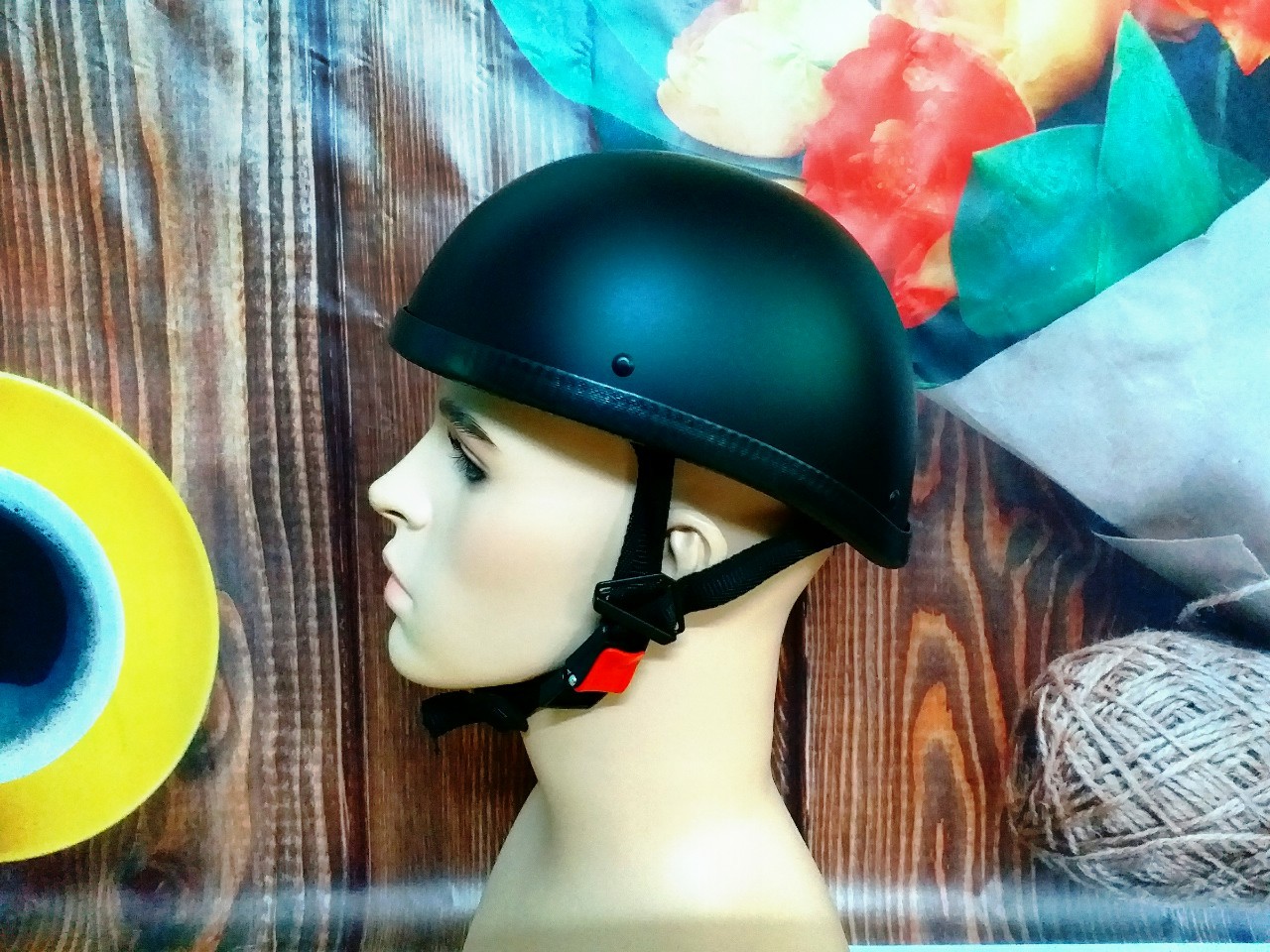 Mũ Bảo Hiểm Thể Thao Nữa Đầu Kiểu nửa đầu Không mỏ MÀU ĐEN