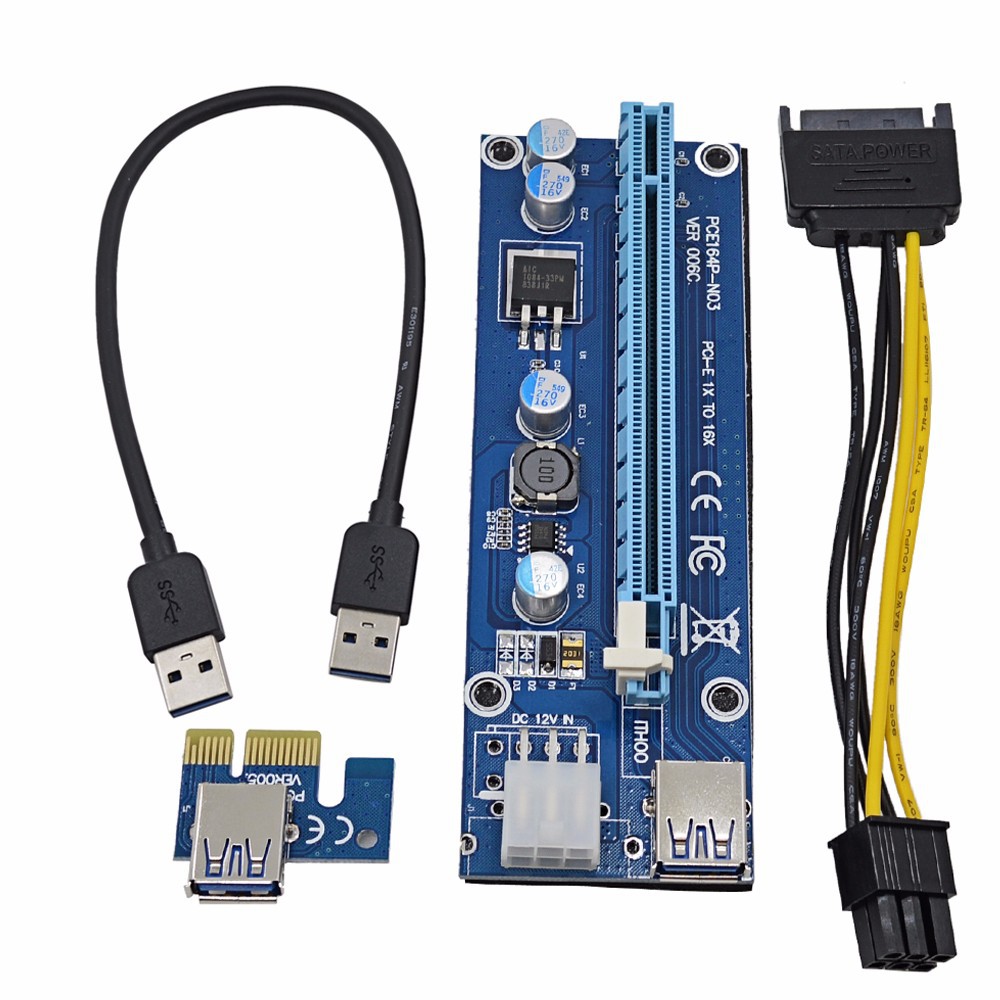 Riser pci express 1x to 16x usb 3.0