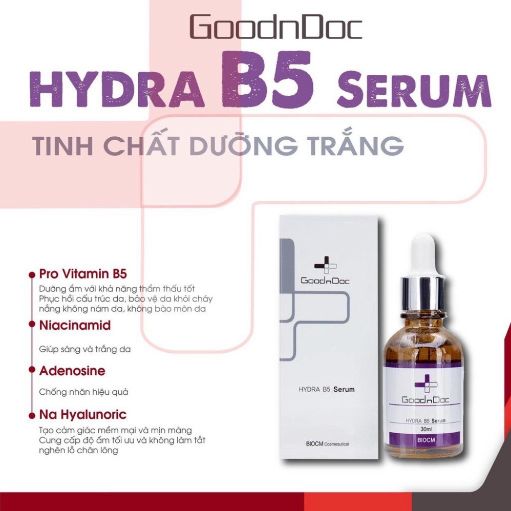 Serum GoodnDoc Hydra B5, Tinh chất Dưỡng Ẩm Phục Hồi, Cấp Nước Chống Lão Hóa Da