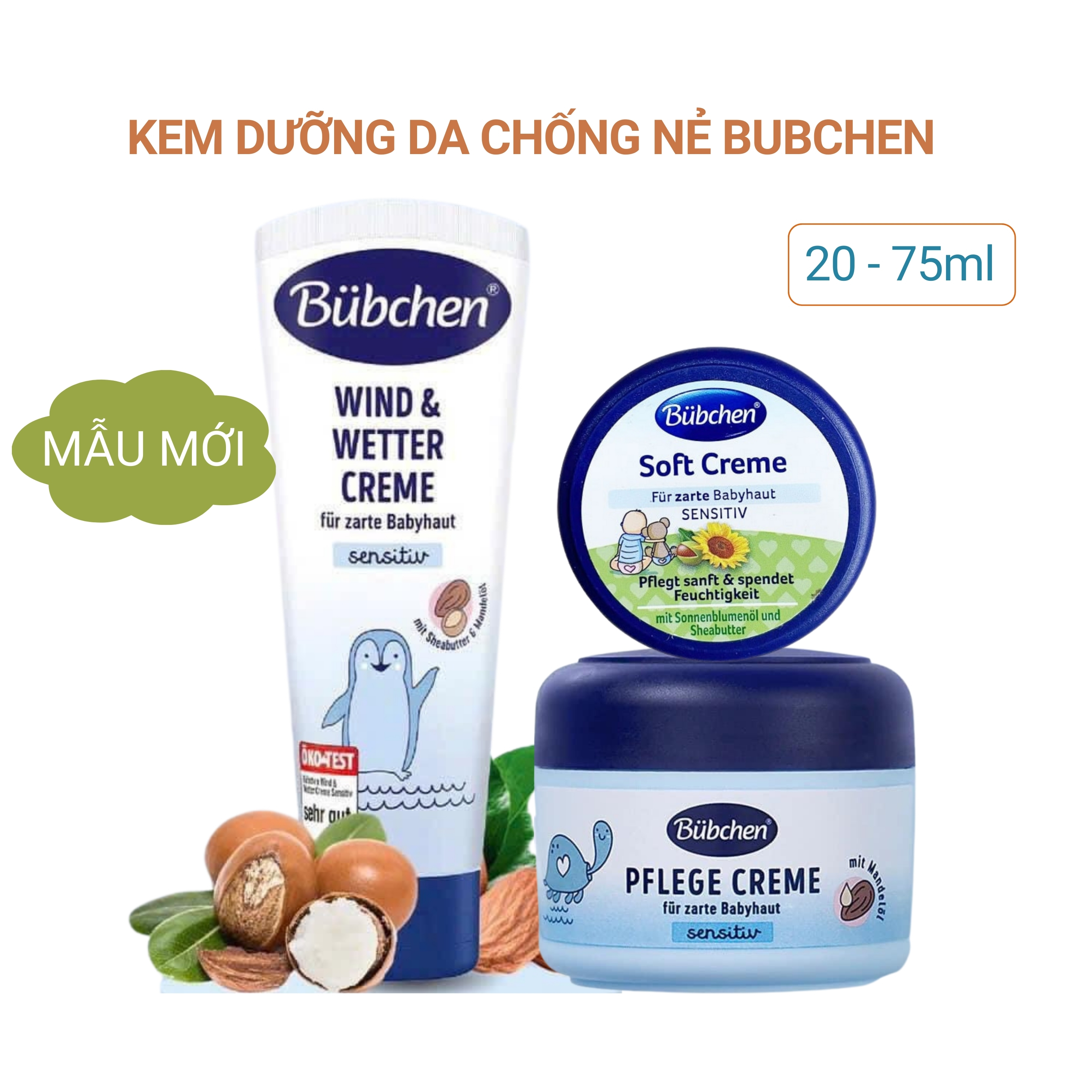 Kem nẻ Bubchen kem dưỡng ẩm da mặt body toàn thân buchen Đức an toàn cho da em bé da nhạy cảm