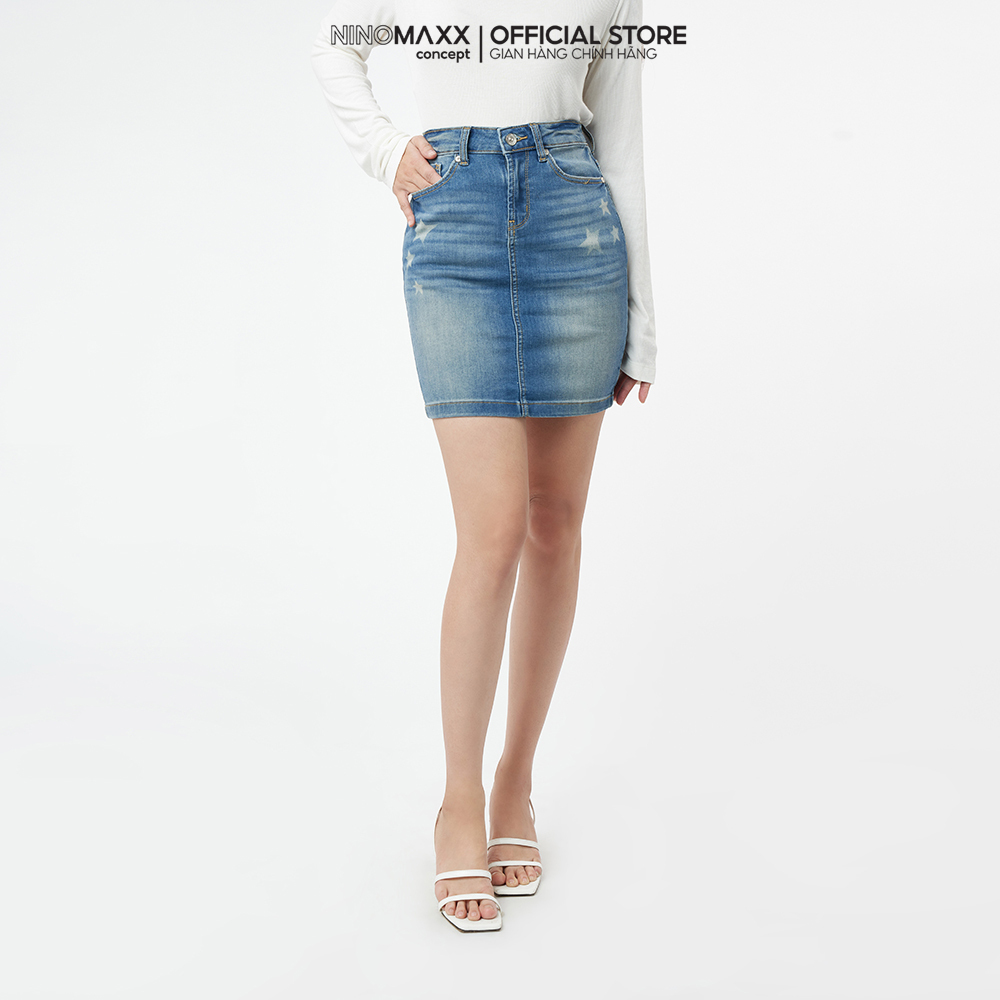 NINOMAXX Women s Cotton Jean Skirt 1905226
