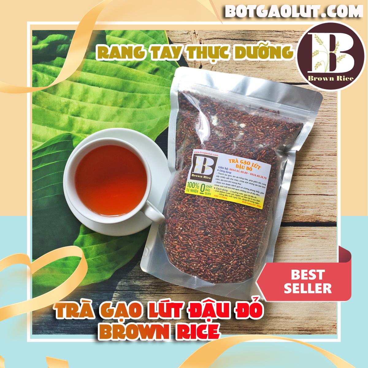 [hcm]trà gạo lứt đậu đỏ brown rice ( 800gr ) 1