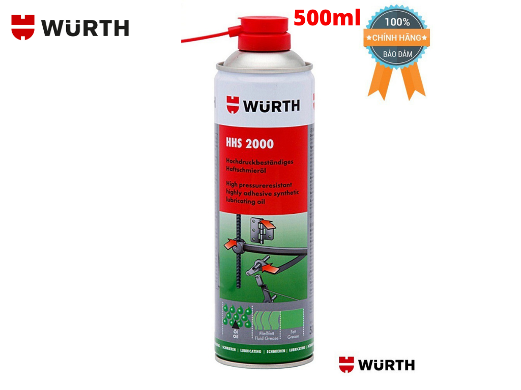 [hcm]mỡ bò nước wurth hhs 2000 bôi trơn chịu nhiệt tốt 500ml made in germany 1