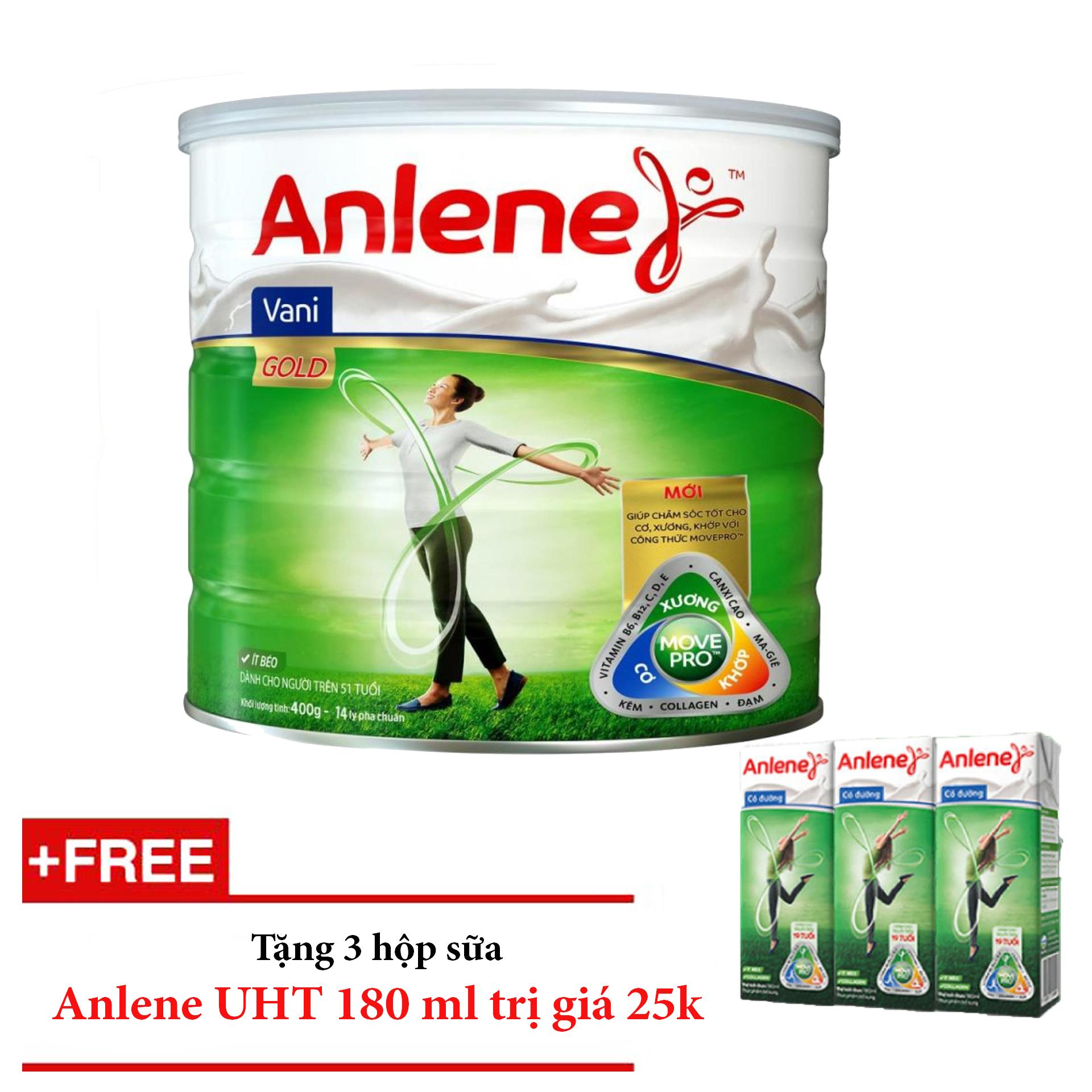 Anlene gold movepro™ 400g tặng 3 hộp sữa anlene uht 180ml