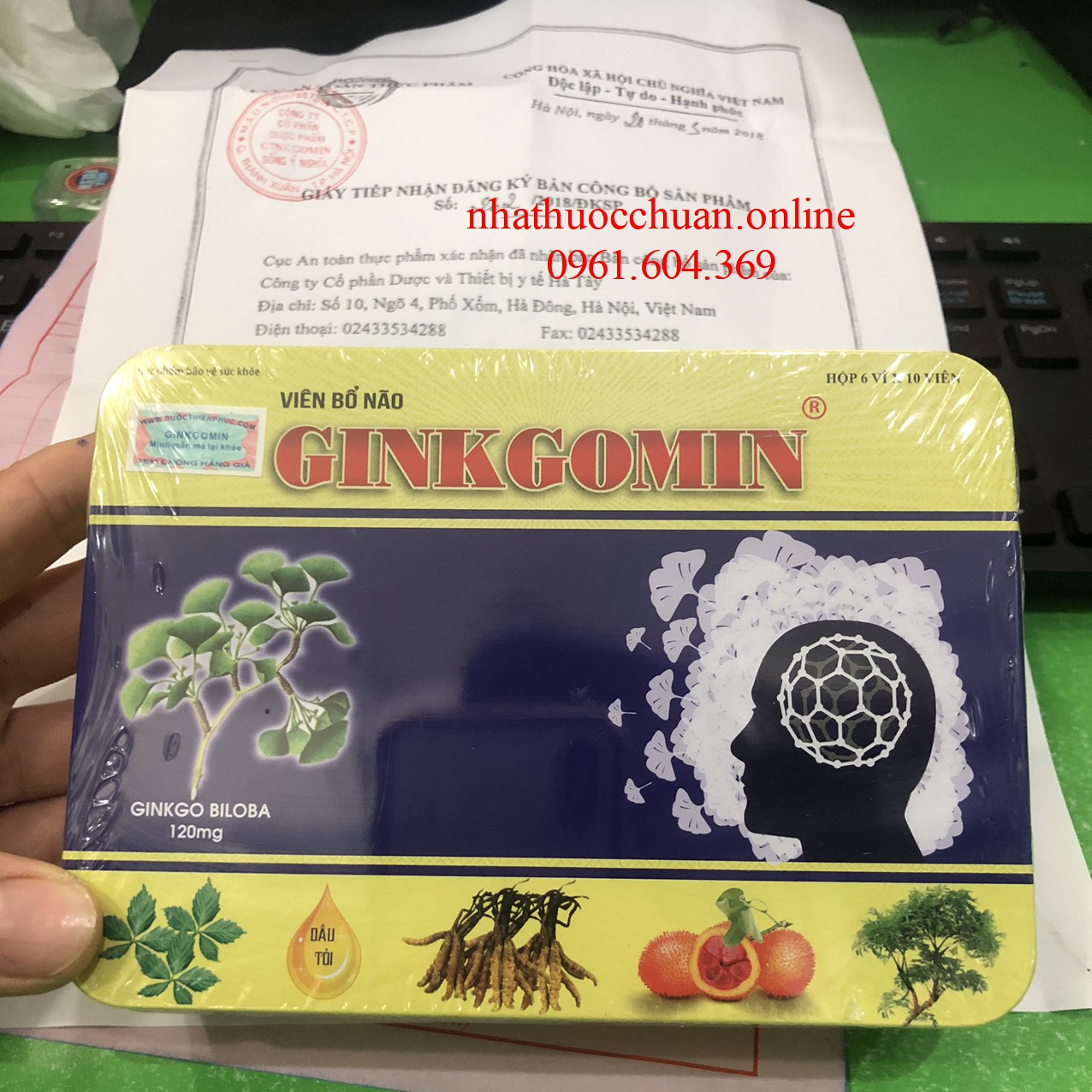 Ginkgomin hộp sắt 60 viên