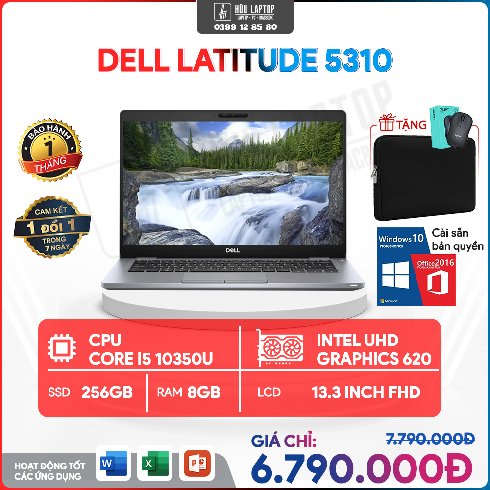 Laptop Dell Latiitude 5310 I5 Gen 10 Ram 8Gb SSD 256Gb Màn hình 13.3Inch FHD hàng US Giá 6,790,000 Đồng*Miễn phí vận chuyển
