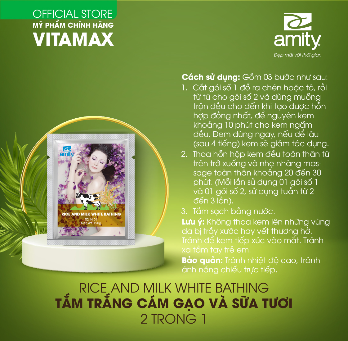 Tắm trắng cám gạo & sữa tươi 02trong 01 amity - tắm trắng cám gạo - tắm trắng - vitamax store
