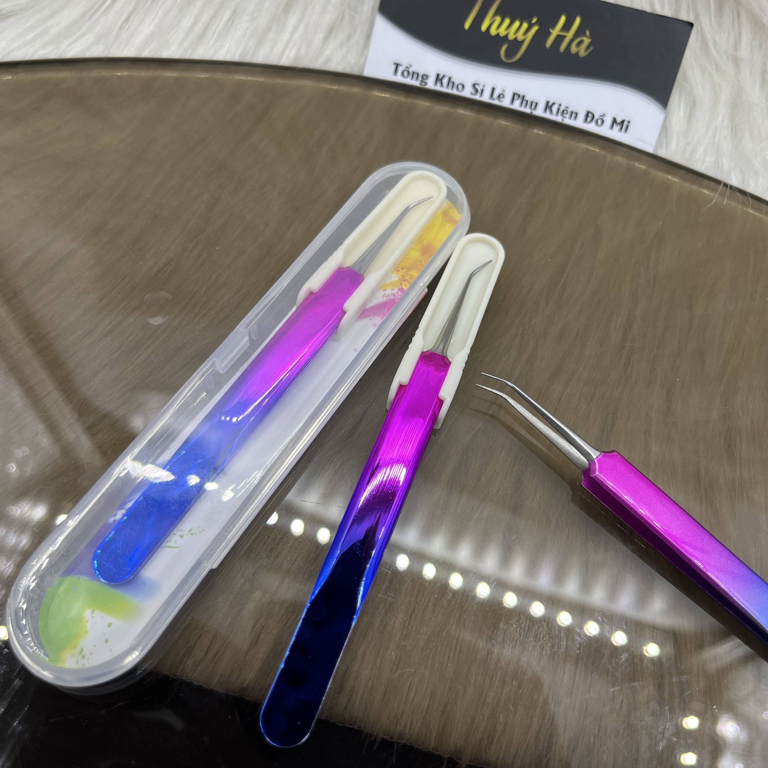 Nhíp tách mi 7 màu - tách kim 7 màu - dụng cụ nối mi - thúy hà eyelash