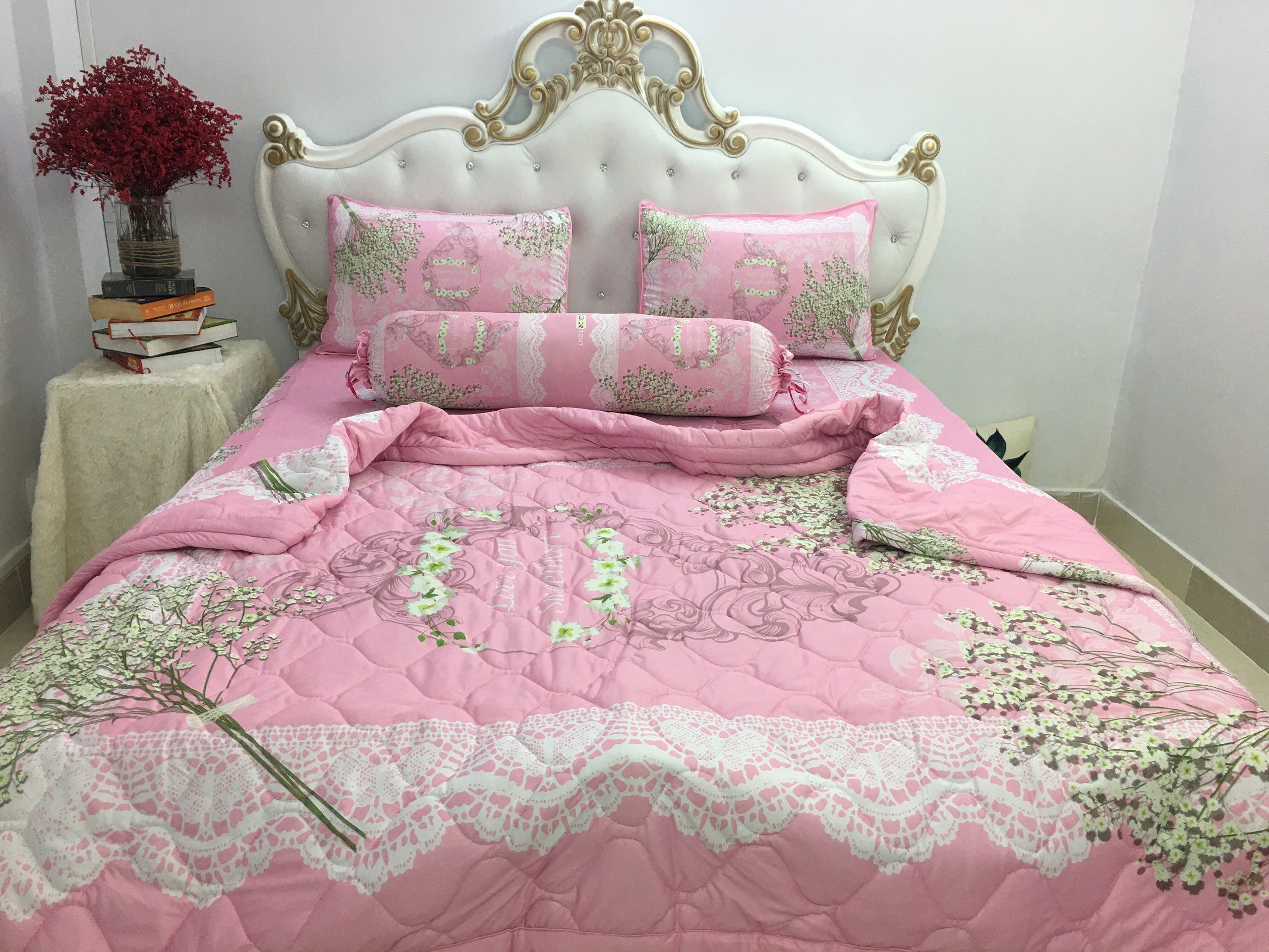 Bộ drap mền + áo gối thun ý 5d cao cấp , mát lạnh, thấm hút tốt.