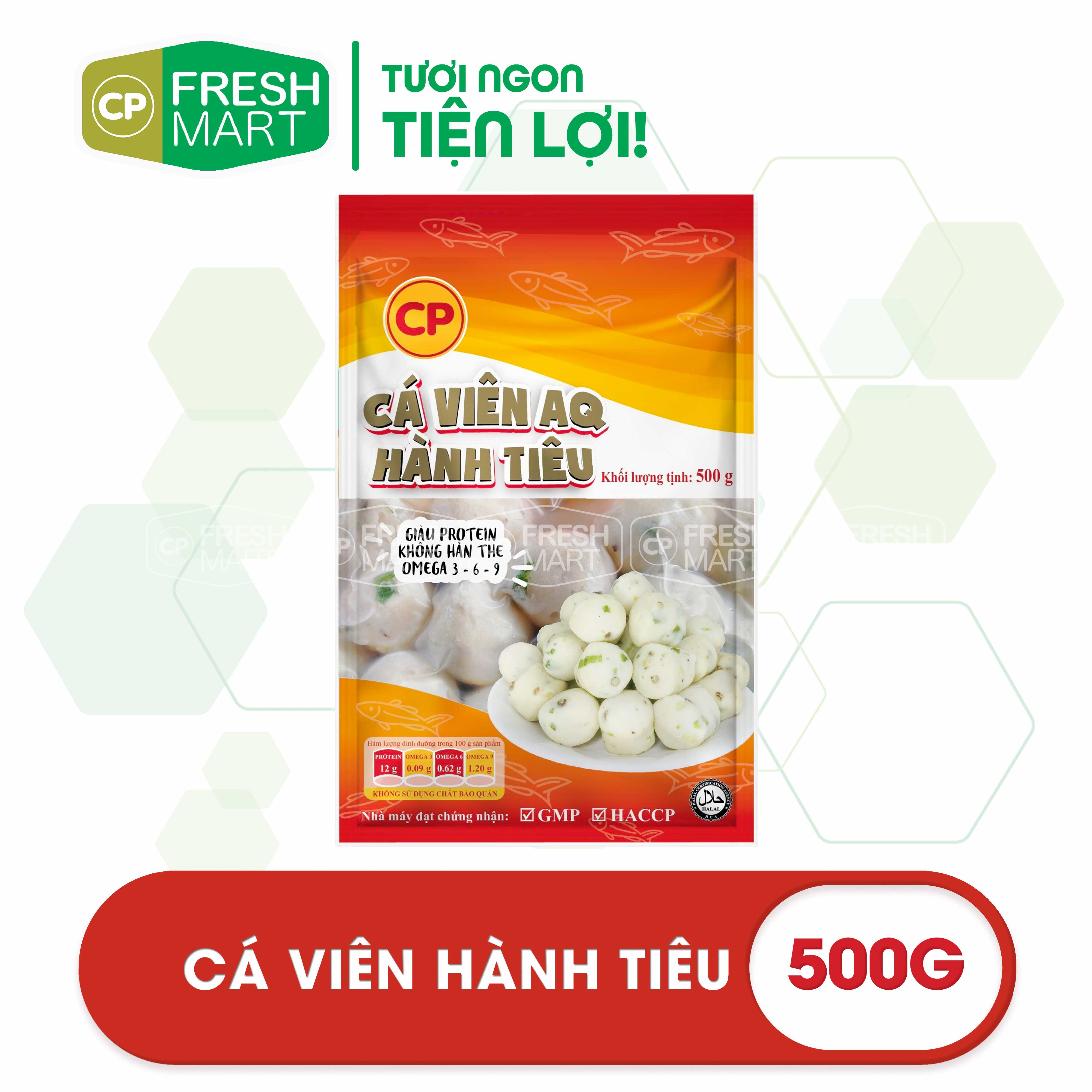 Cá viên hành tiêu 500g - cá viên chiên cp foods - thơm ngon tiện lợi - cp fresh mart