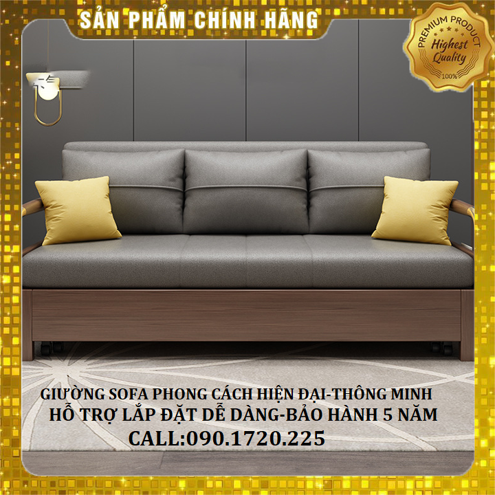 Ghế sofa kéo thành giường thông minh – Ghế sofa giường đa năng giường sofa gỗ cao cấp KT 1,5m x 1.9m